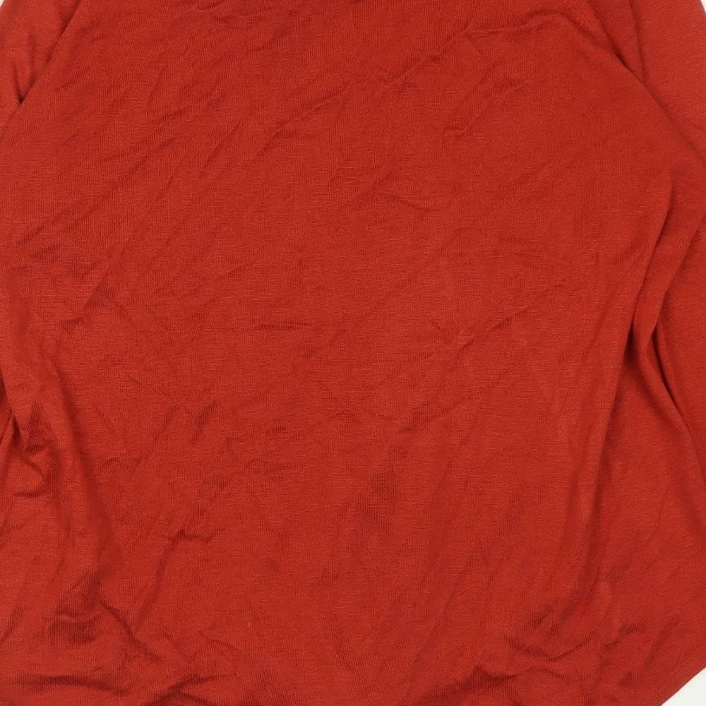 Marks and Spencer Womens Red Crew Neck  Viscose Pullover Jumper Size M