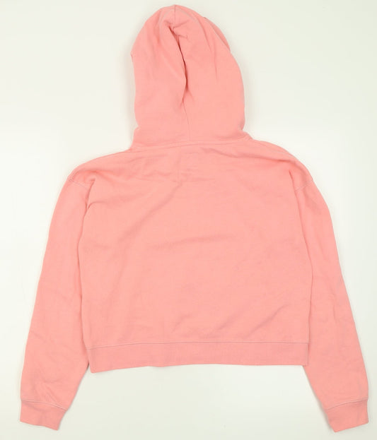 Jack Wills Womens Pink  Cotton Pullover Hoodie Size 8  Pullover - Cropped