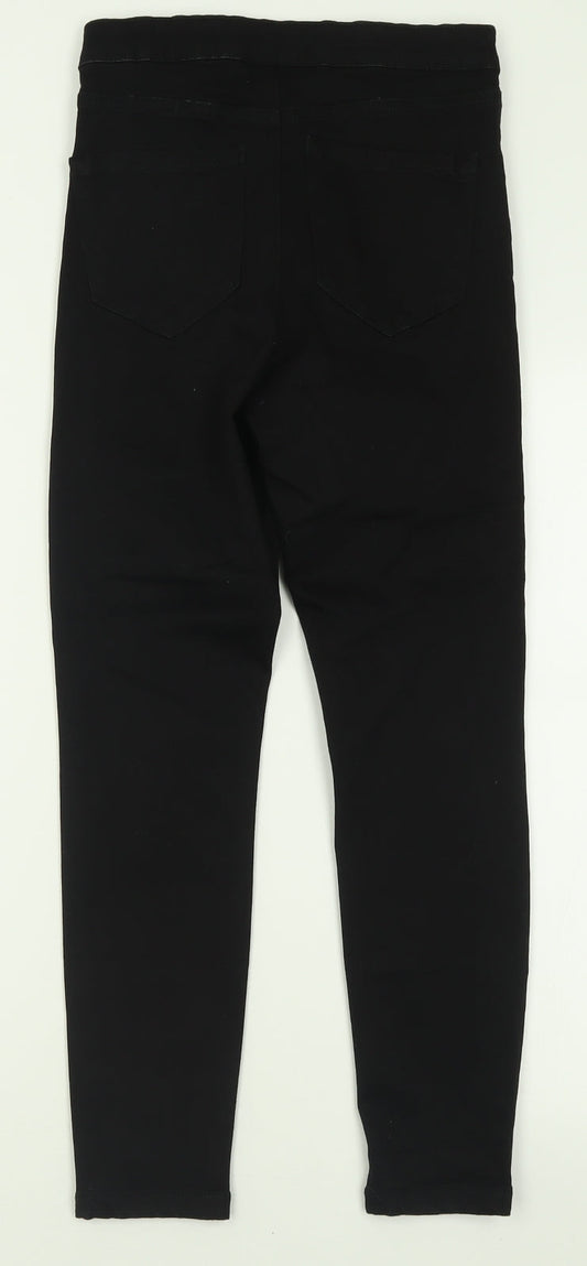 Denim & Co. Womens Black  Cotton Skinny Jeans Size 10 L25 in Regular Button