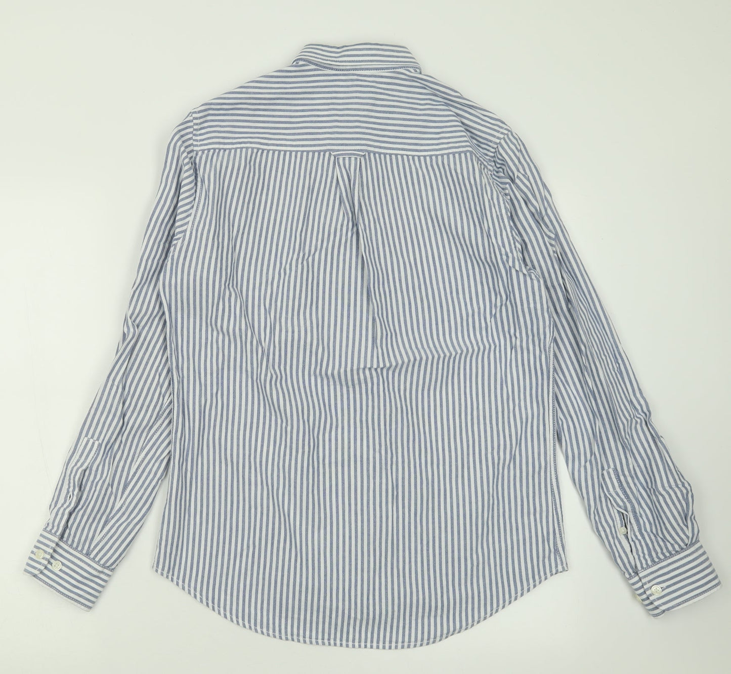 Burton Mens Blue Striped Cotton  Button-Up Size M Collared Button