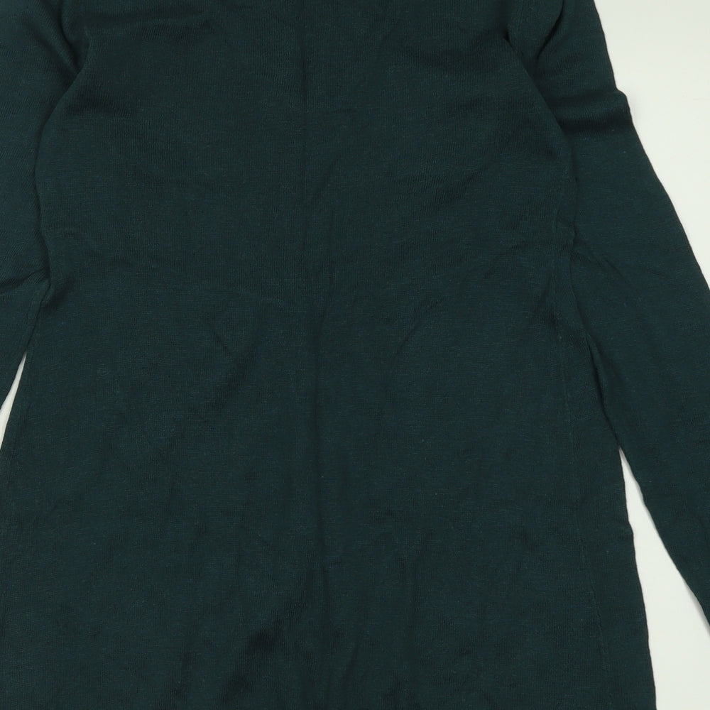H&M Womens Green Crew Neck  Cotton Pullover Jumper Size M
