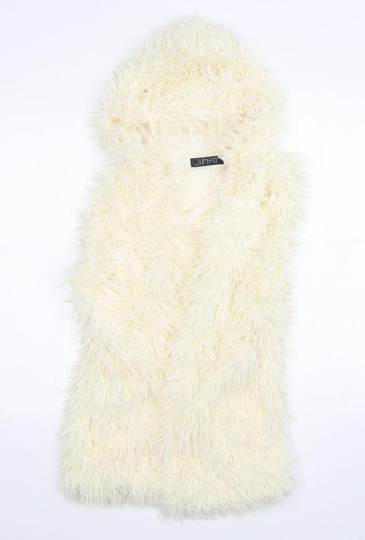 Jumpo Womens Beige  Polyester Vest Hoodie Size S