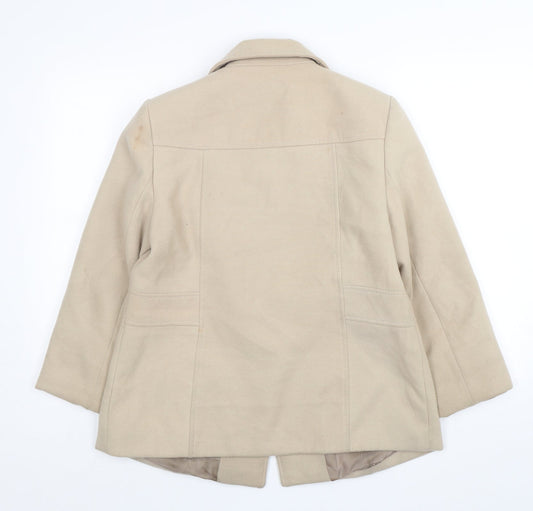BHS Womens Beige   Overcoat Coat Size 12  Button