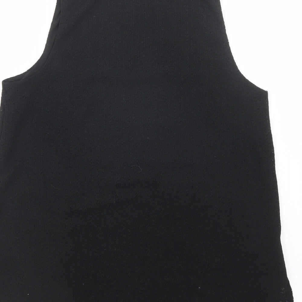 Dunnes Stores Womens Black  Polyester Basic Tank Size S Scoop Neck