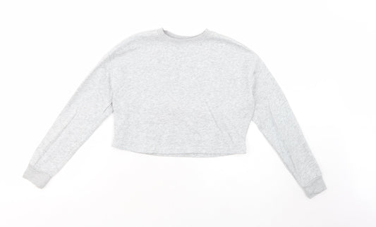 New Look Girls Grey  Cotton Pullover Sweatshirt Size 9 Years  Pullover