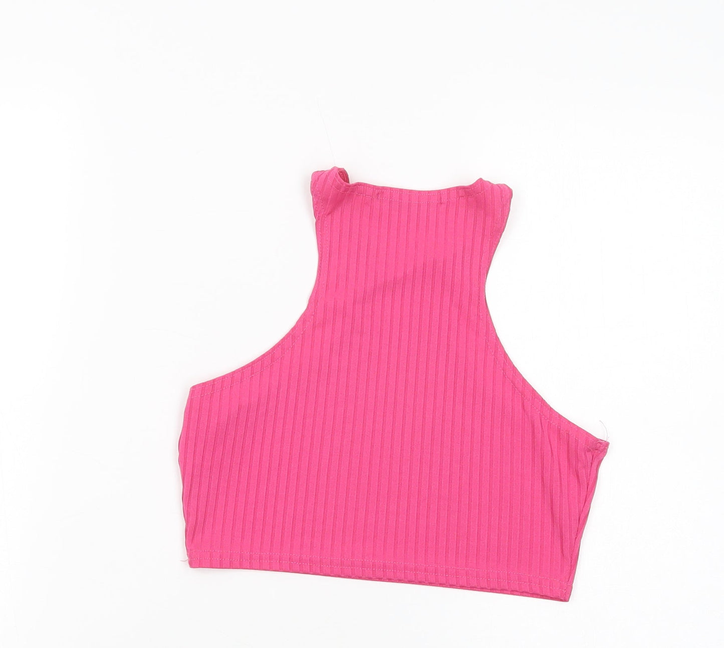 Femme Luxe Womens Pink  Polyester Cropped Tank Size 8 Crew Neck