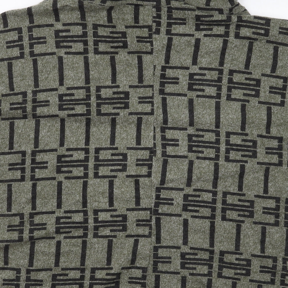 New Collection Womens Green Geometric Viscose Pullover Sweatshirt Size XL  Pullover