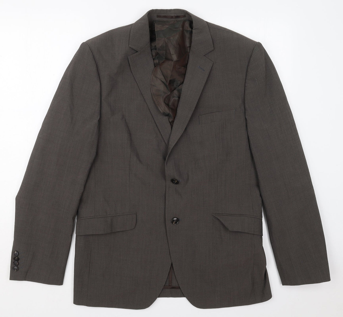 Strokesman Mens Brown  Wool Jacket Suit Jacket Size 40