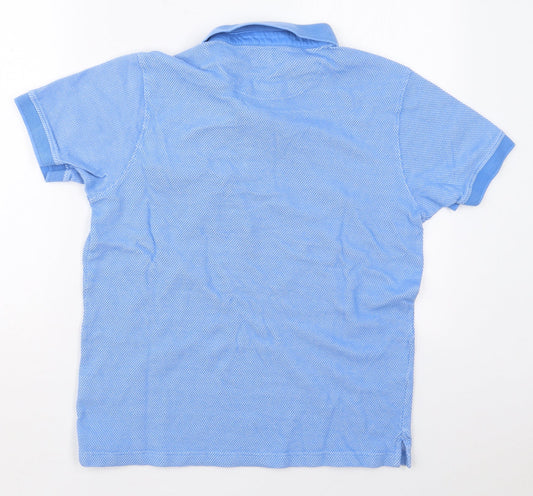 Cotton Traders Mens Blue  Cotton  Polo Size M Collared Pullover