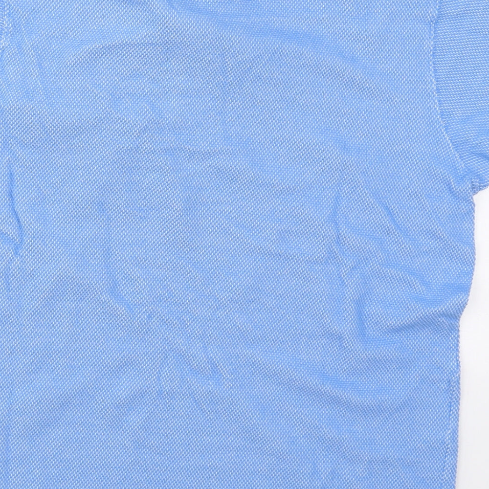 Cotton Traders Mens Blue  Cotton  Polo Size M Collared Pullover