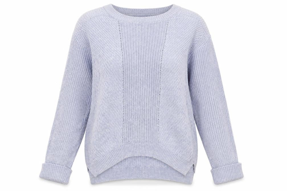 Marks and Spencer Womens Blue Boat Neck  Cotton Pullover Jumper Size S