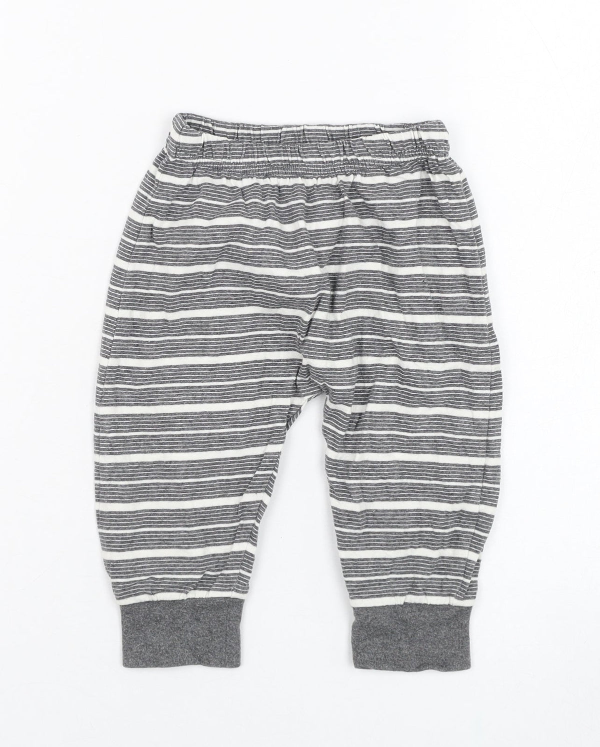 Lucy & Sam Boys Green Striped Cotton Jogger Trousers Size 9-12 Months  Pullover