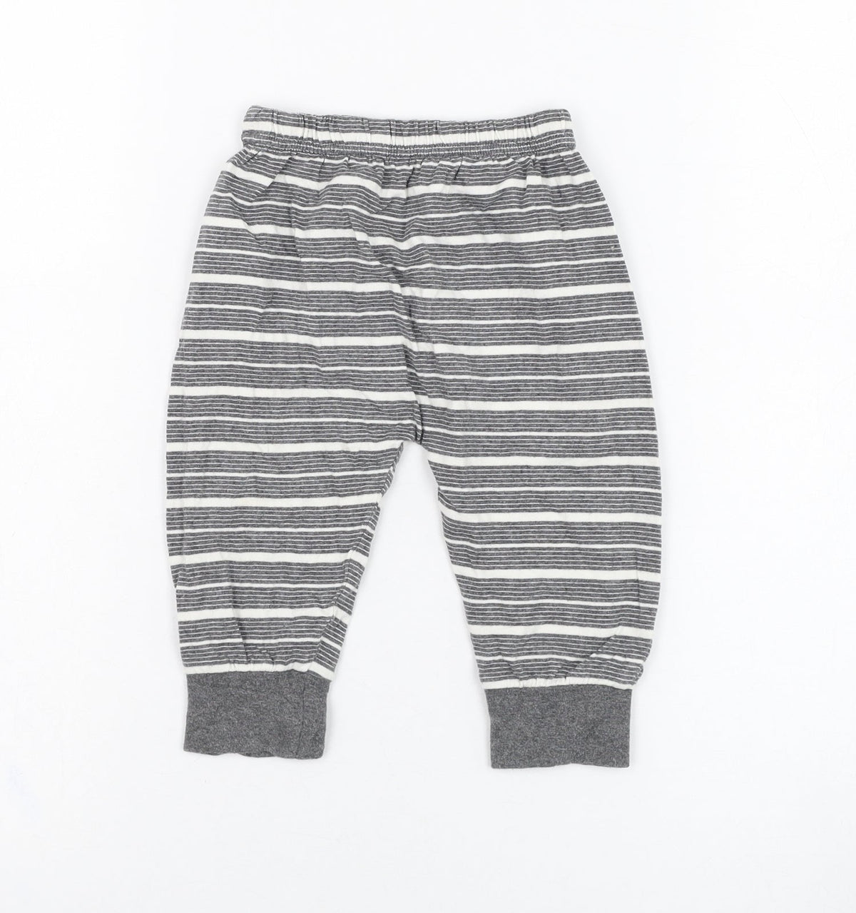 Lucy & Sam Boys Green Striped Cotton Jogger Trousers Size 9-12 Months  Pullover