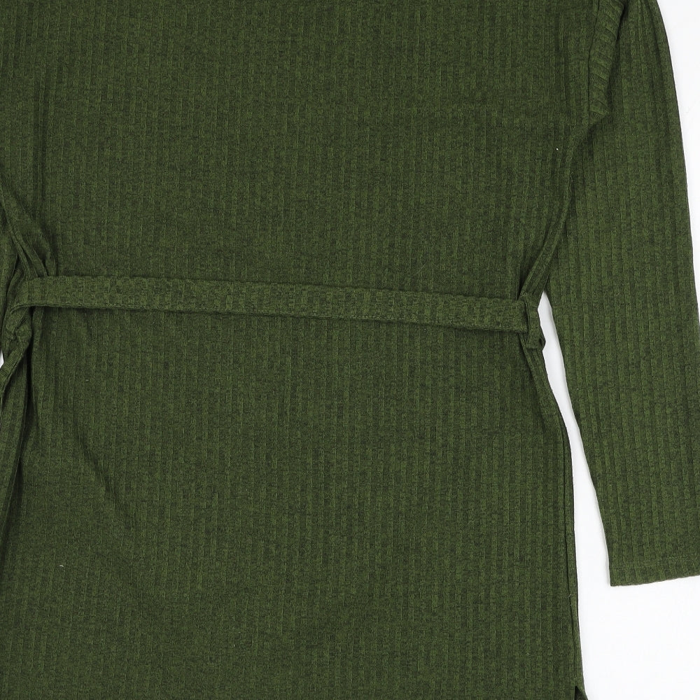 Papaya Womens Green Round Neck  Polyester Pullover Jumper Size 8