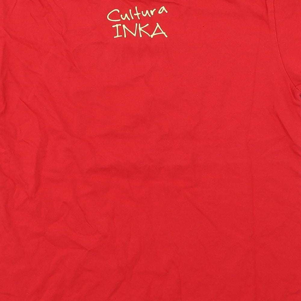 Morpho Boys Red  100% Cotton Basic T-Shirt Size 12 Years Round Neck Pullover