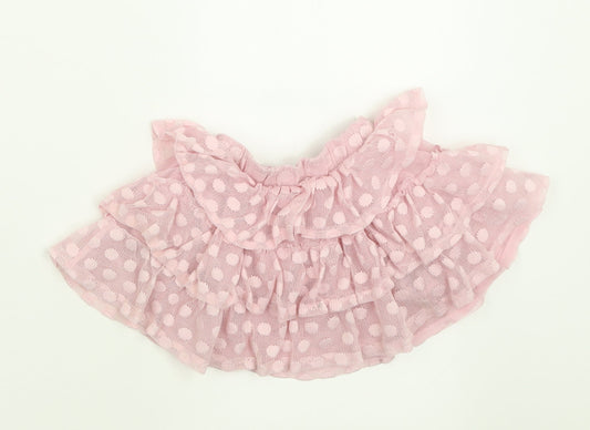 George Girls Pink Polka Dot Polyester A-Line Skirt Size 9-12 Months  Pull On