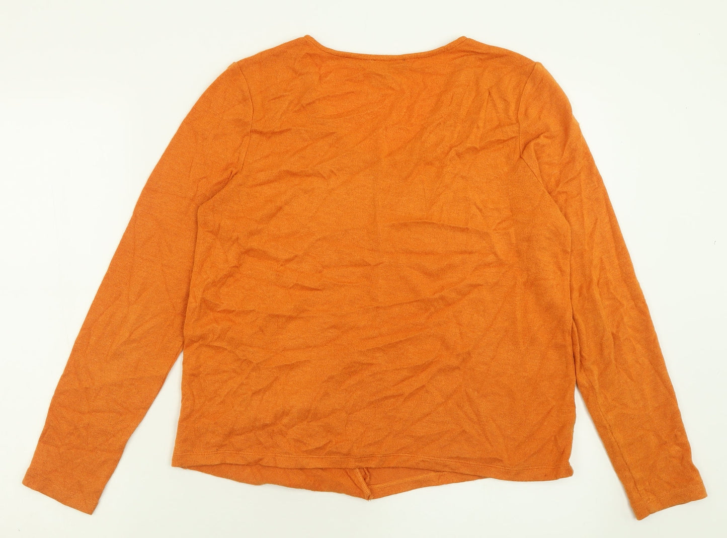 Sur Kana Womens Orange V-Neck  Polyester Pullover Jumper Size M