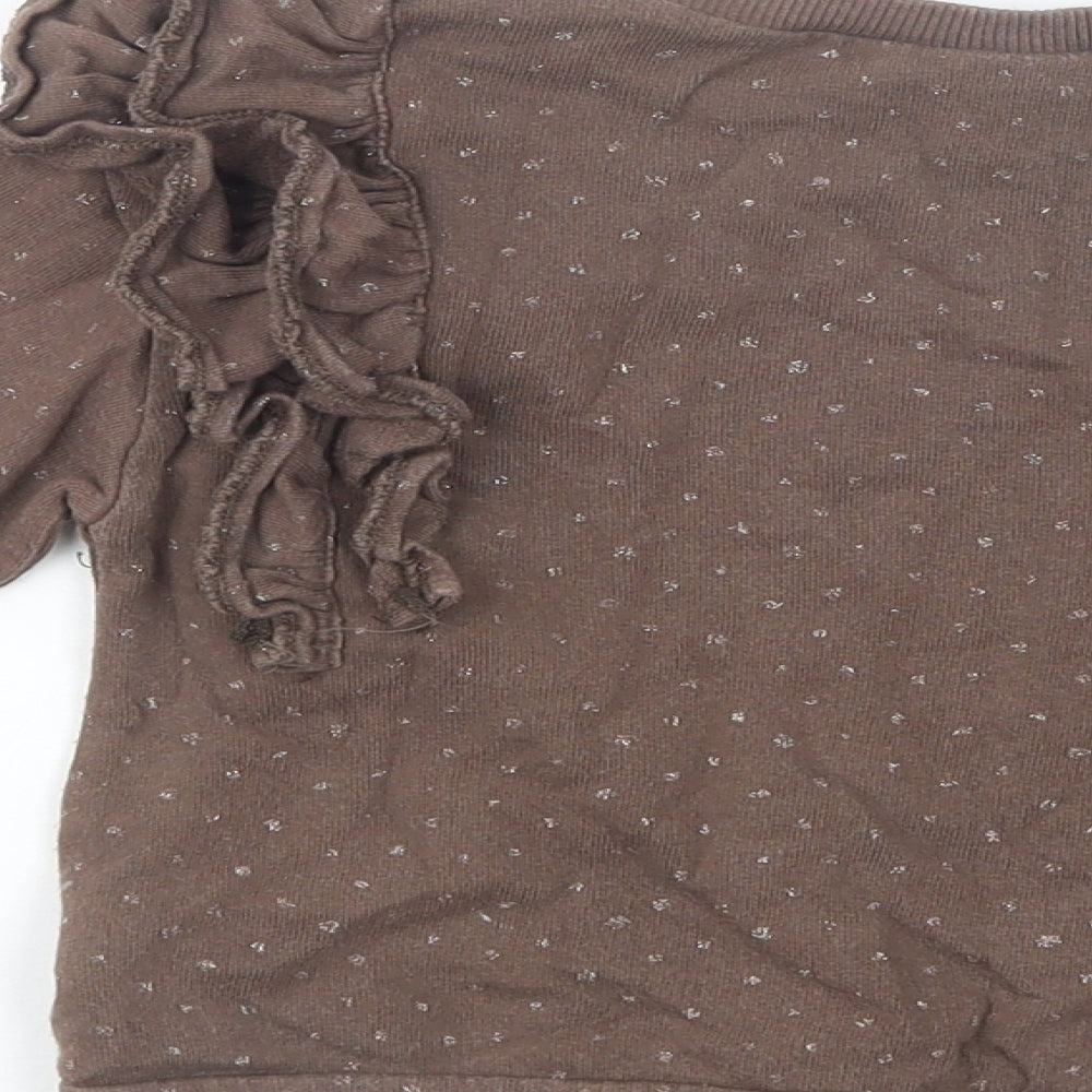 NEXT Girls Brown Geometric Cotton Pullover Sweatshirt Size 2-3 Years  Pullover