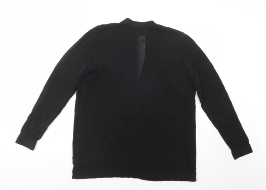 Ann Taylor Womens Black V-Neck  Cotton Cardigan Jumper Size M