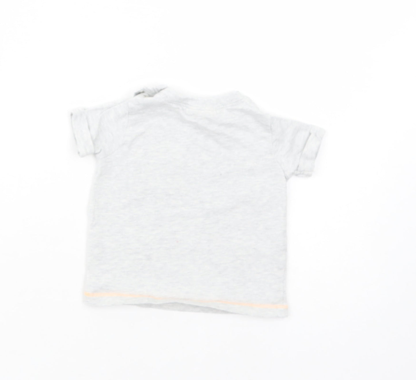 NEXT Baby Grey  Cotton Basic T-Shirt Size 0-3 Months Crew Neck Snap