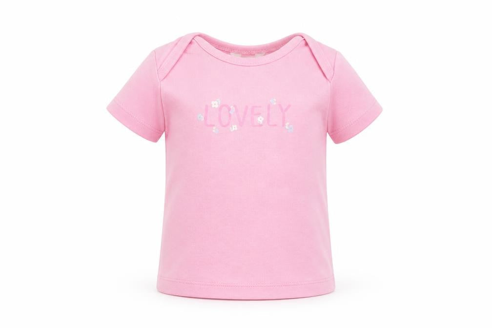 M&Co Baby Pink  Cotton Pullover T-Shirt Size 3-6 Months Crew Neck Pullover - Lovely