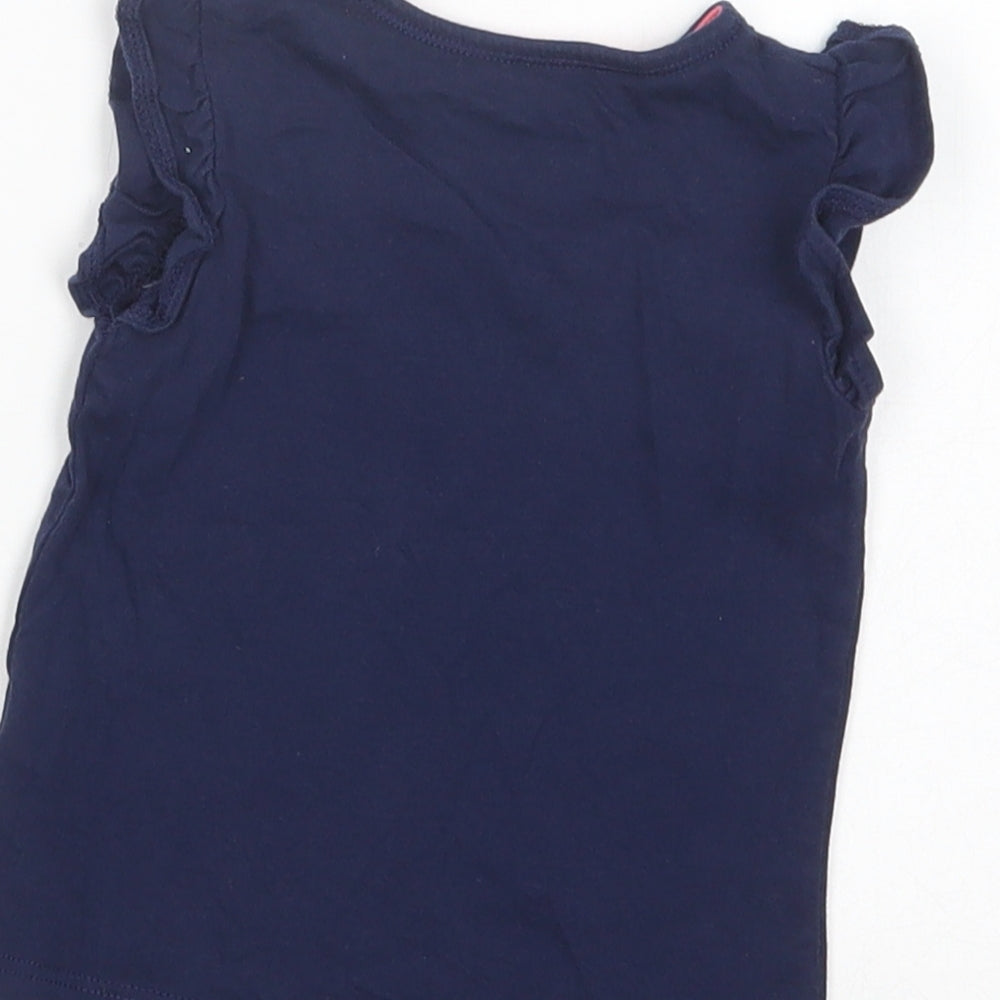 F&F Baby Blue  Cotton Basic T-Shirt Size 3-6 Months Crew Neck Pullover - Smiles For Mummy