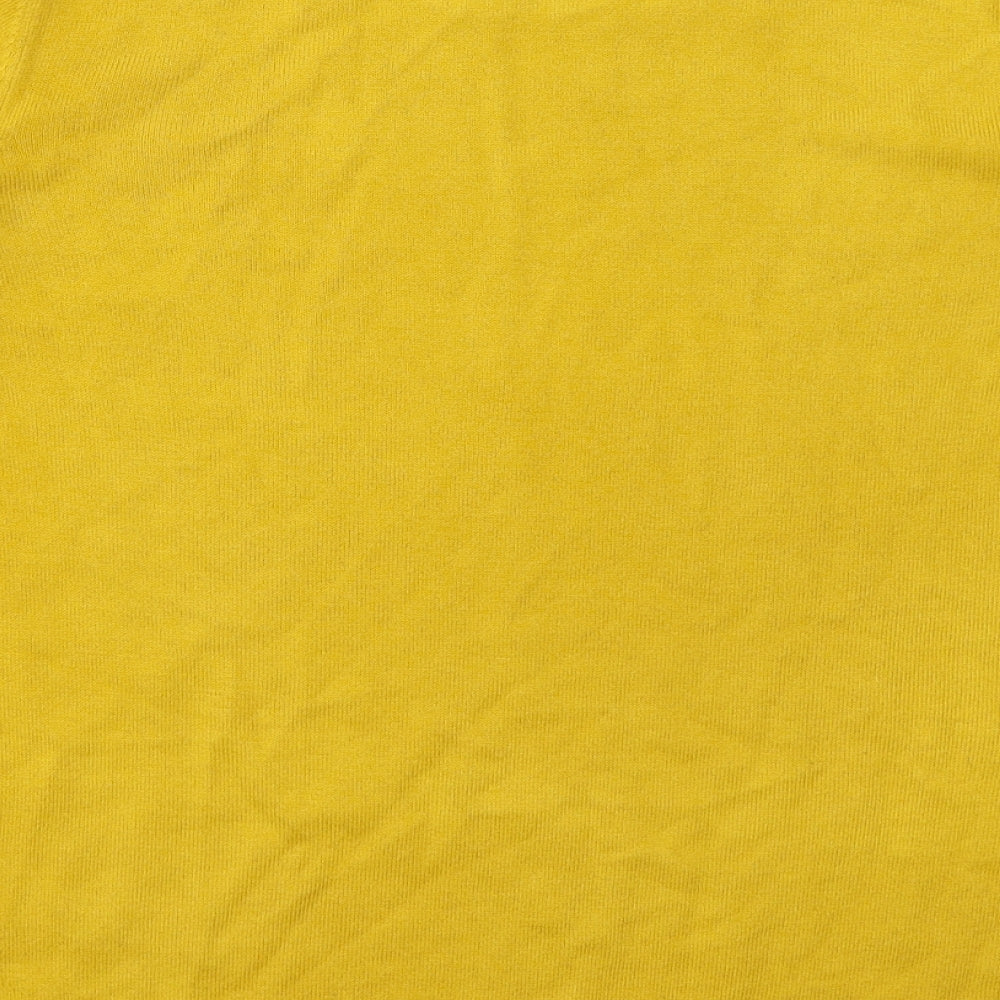BHS Womens Yellow Crew Neck  Acrylic Pullover Jumper Size 14