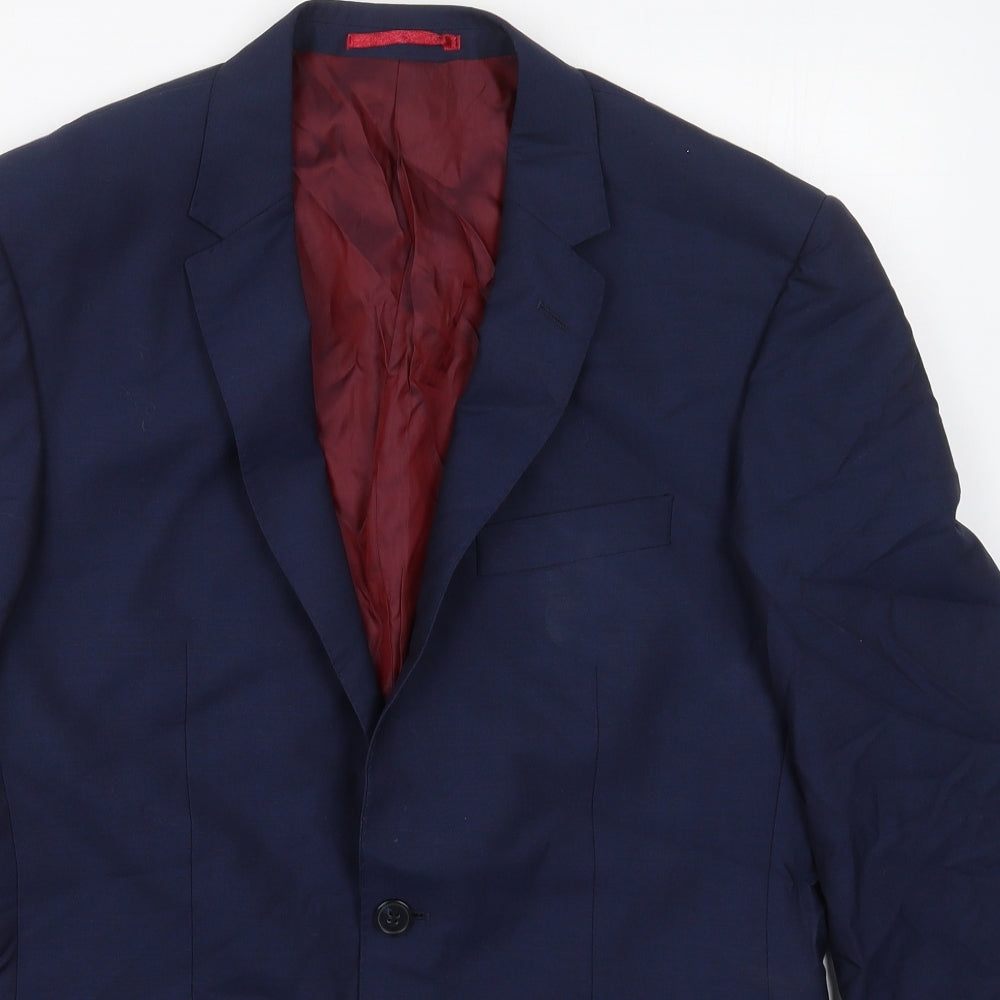 Marks and Spencer Mens Blue  Wool Jacket Suit Jacket Size 38
