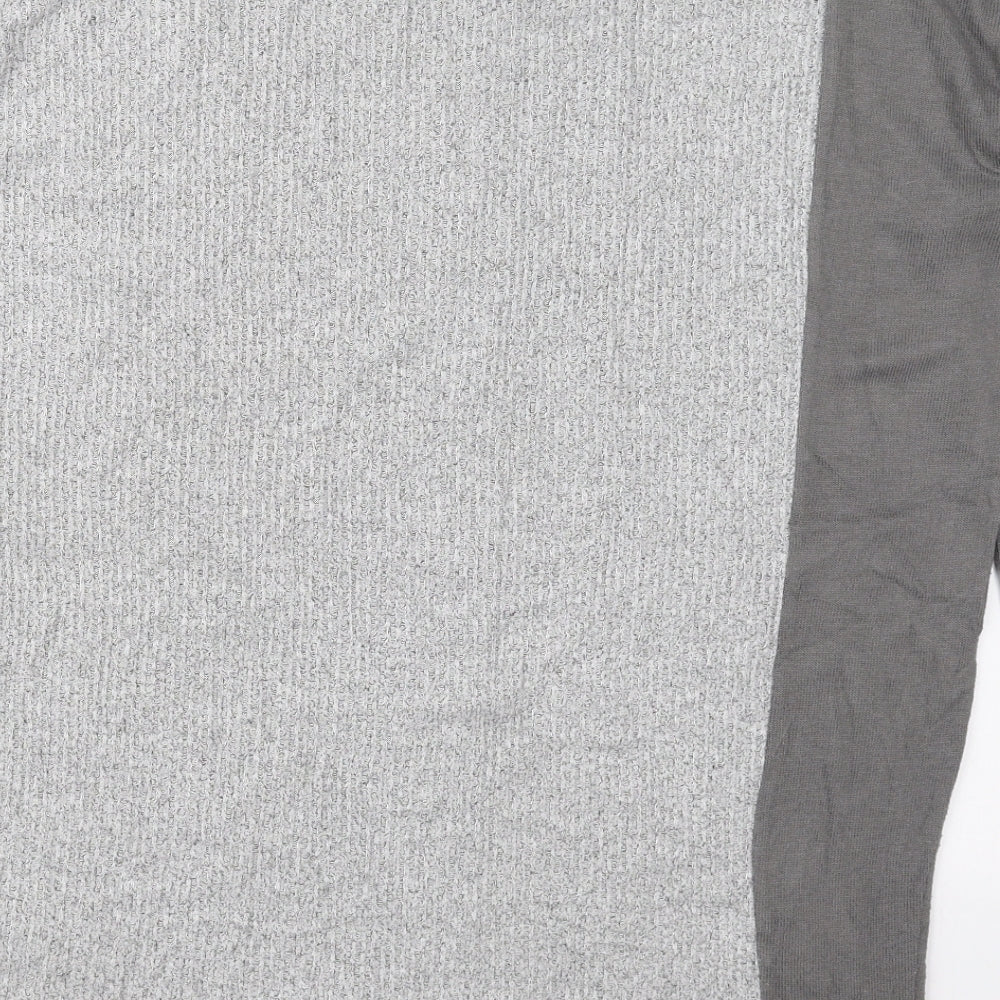 Cotton Candy Womens Grey Boat Neck  Viscose Pullover Jumper Size M