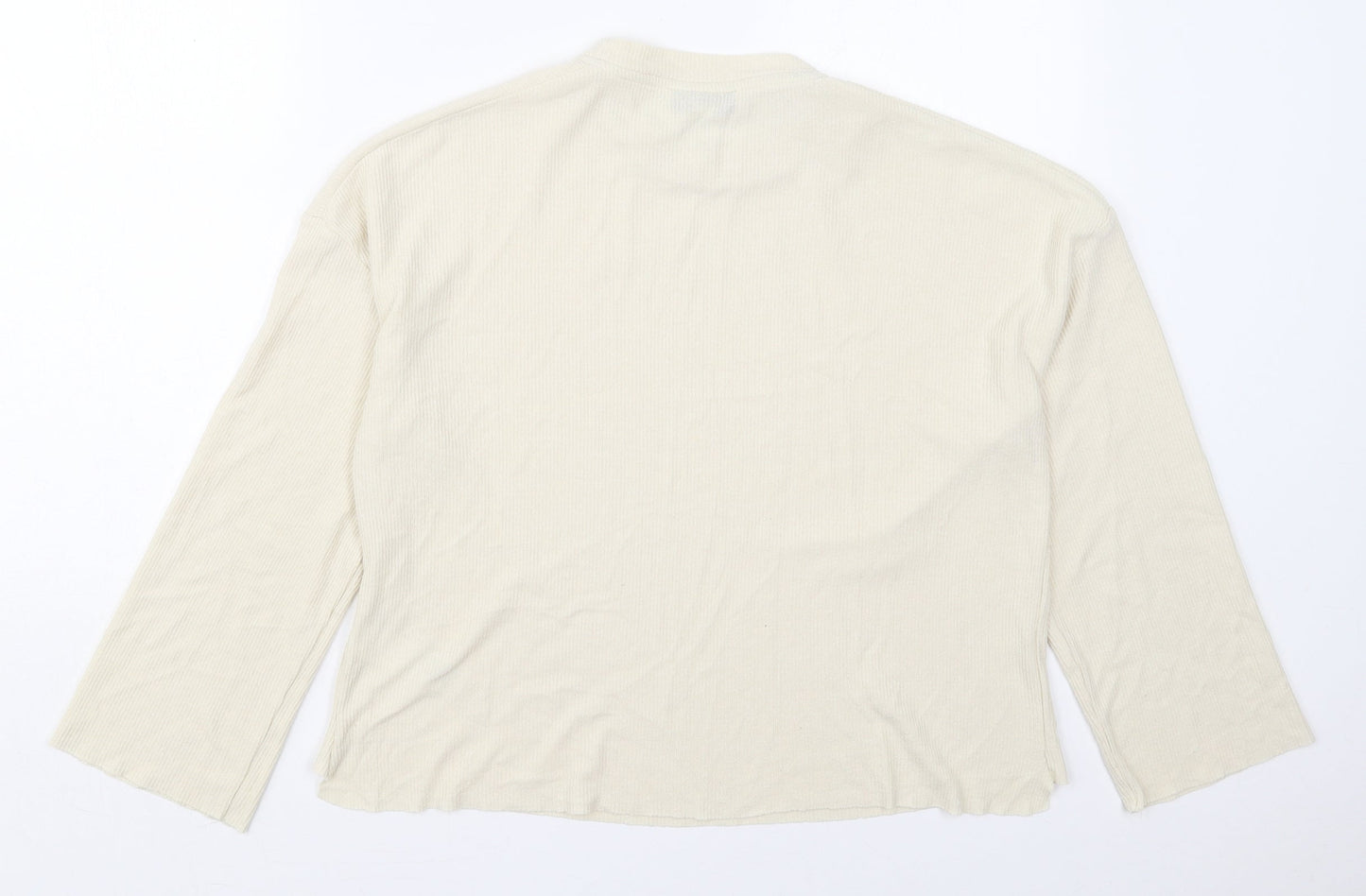 Topshop Womens Beige Crew Neck  Polyester Pullover Jumper Size 8