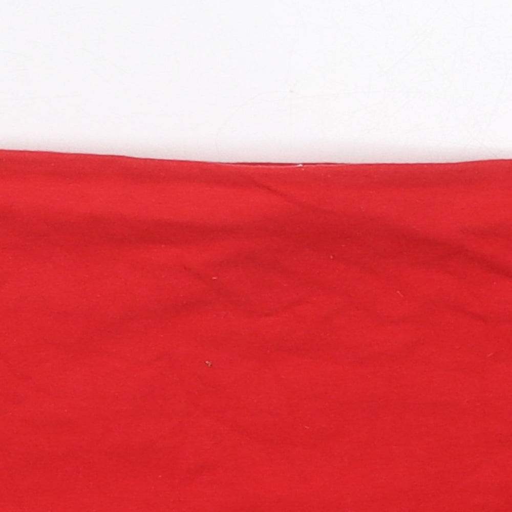 Topshop Womens Red  Cotton Cropped Tank Size 10 Round Neck