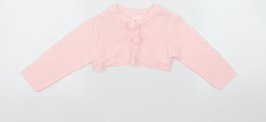 Little Nosh Baby Pink  Acrylic Cardigan Jumper Size 6-9 Months  Button