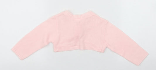 Little Nosh Baby Pink  Acrylic Cardigan Jumper Size 6-9 Months  Button