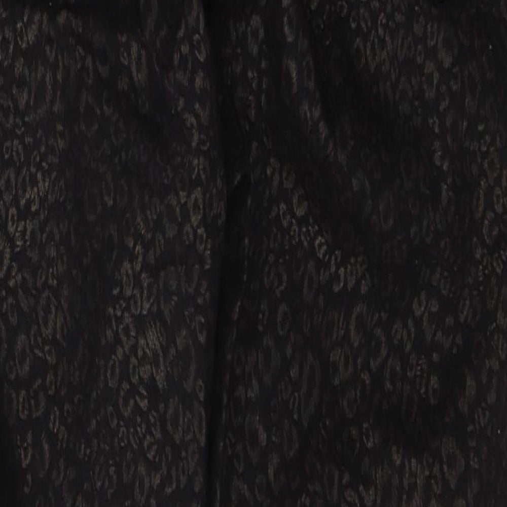 Preworn Womens Black Animal Print Polyester Jegging Jeans Size 30 in L26 in Regular