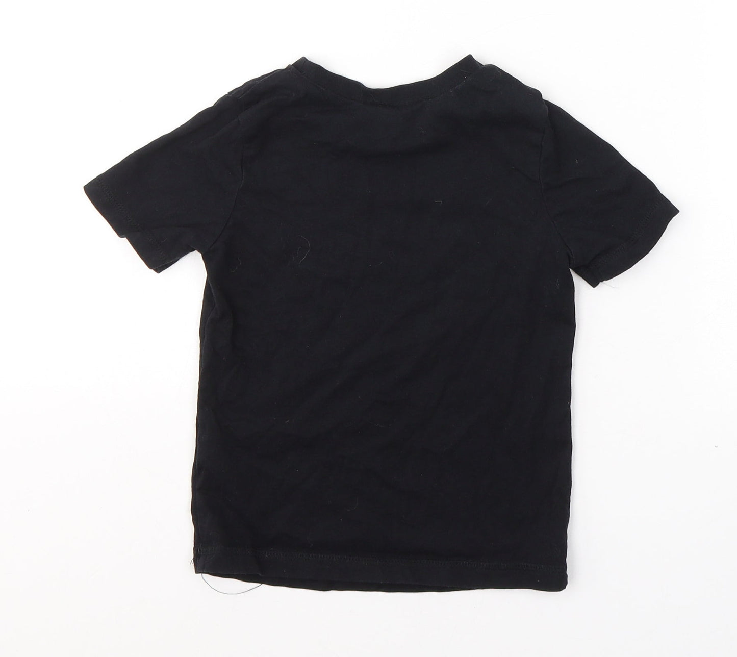George Boys Black  Cotton Basic T-Shirt Size 2-3 Years Round Neck Pullover - Cool Bro