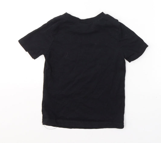 George Boys Black  Cotton Basic T-Shirt Size 2-3 Years Round Neck Pullover - Cool Bro