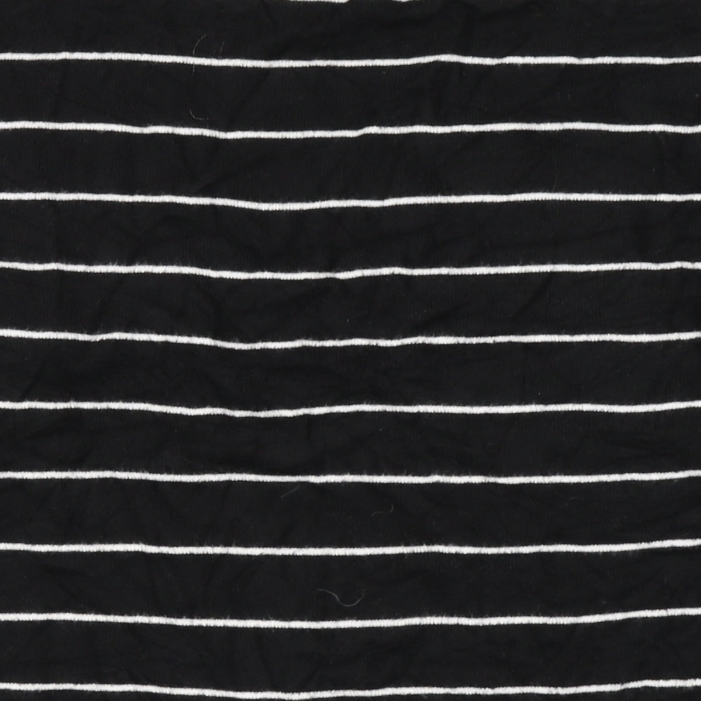 New Look Womens Black Round Neck Striped Viscose Pullover Jumper Size M
