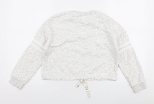 Marks and Spencer Girls Grey  Cotton Pullover Sweatshirt Size 10-11 Years  Pullover