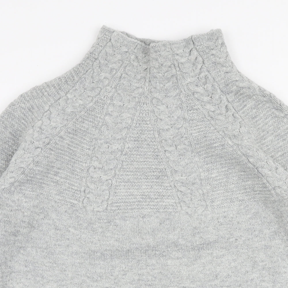 Topshop Womens Grey High Neck  Acrylic Pullover Jumper Size XS