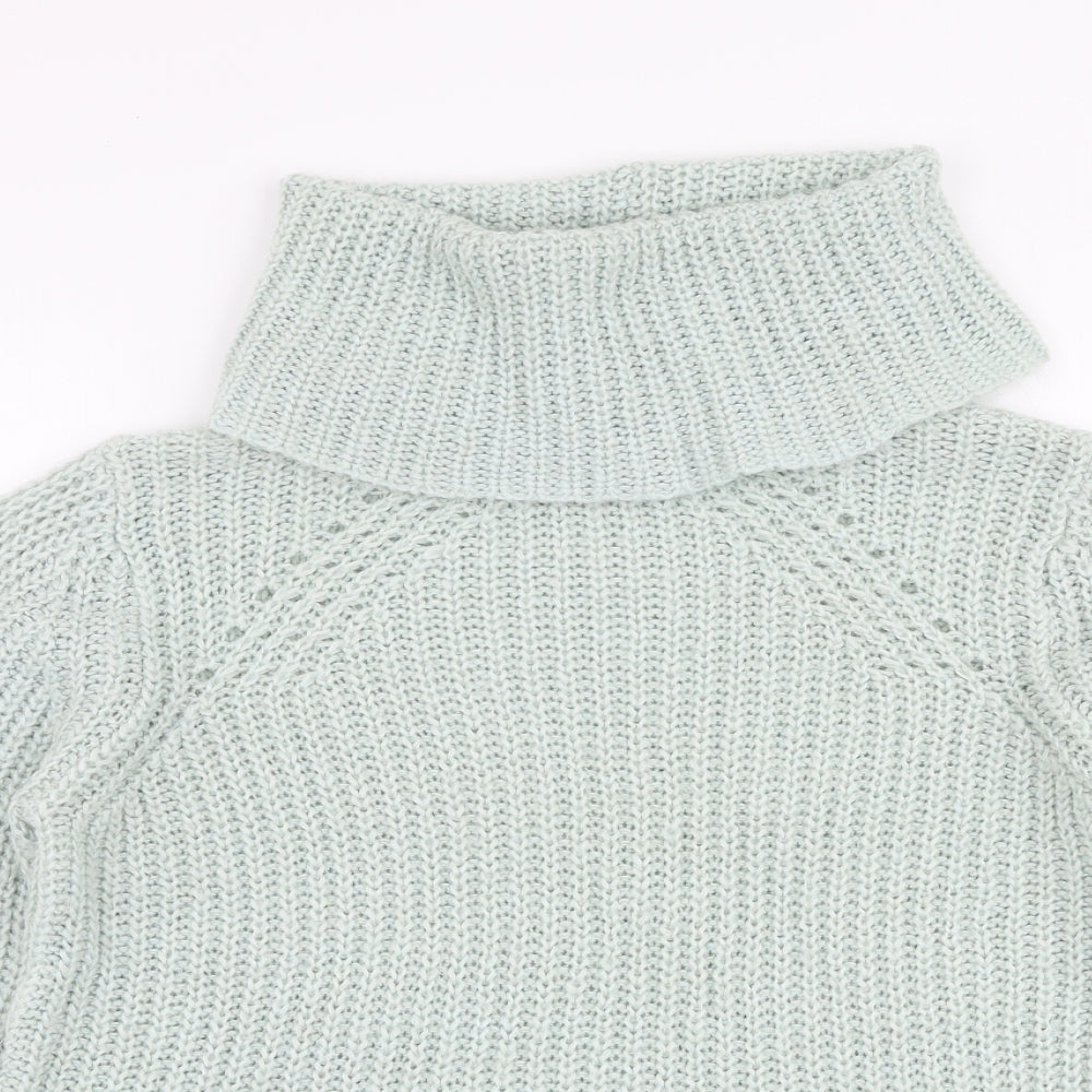 New Look Womens Blue Roll Neck  Acrylic Pullover Jumper Size 8
