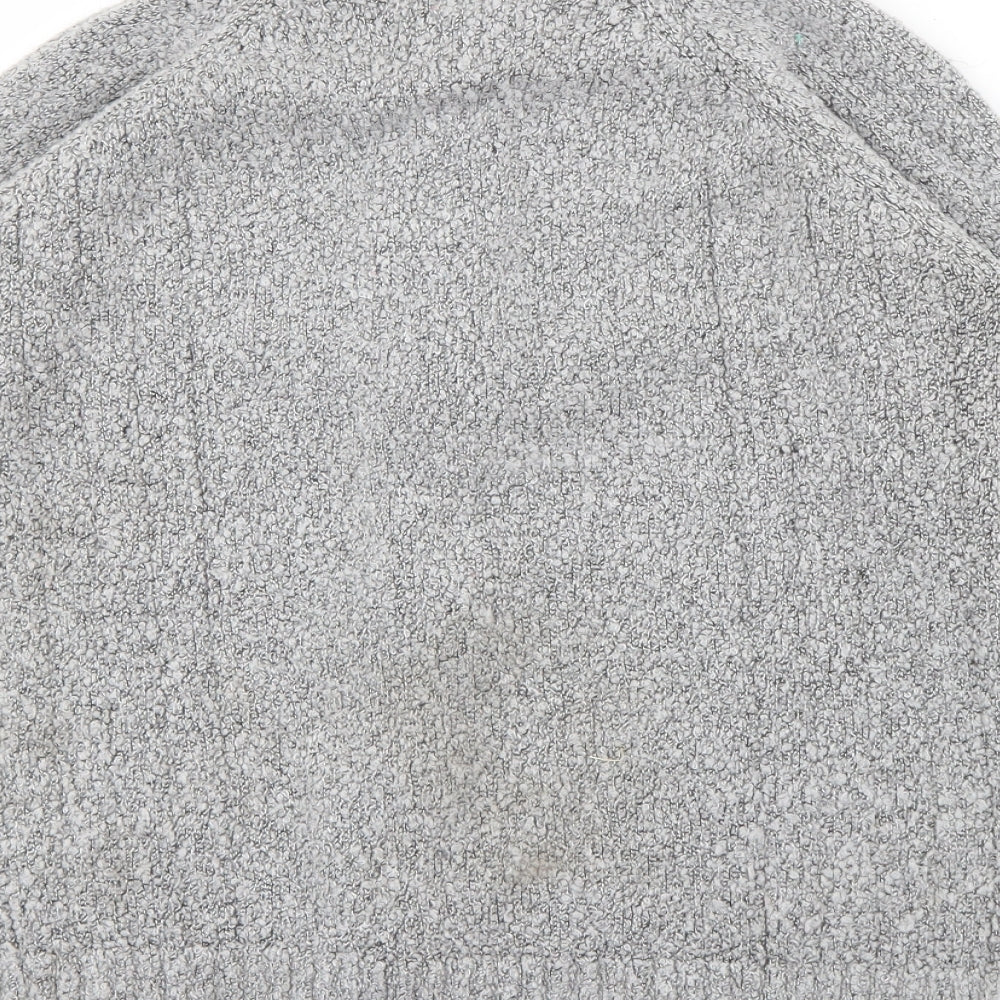 EWM Womens Grey High Neck  Acrylic Cardigan Jumper Size S