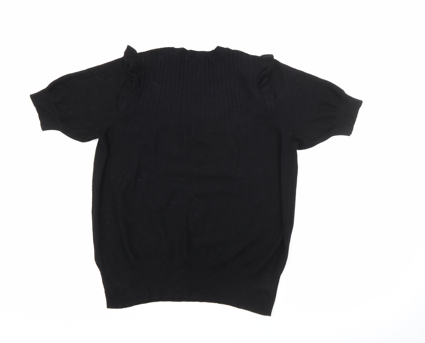 Marks and Spencer Womens Black Crew Neck  Viscose Pullover Jumper Size 12