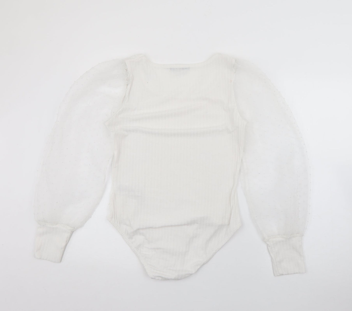 Quiz Womens White Square Neck  Polyester Pullover Jumper Size 14