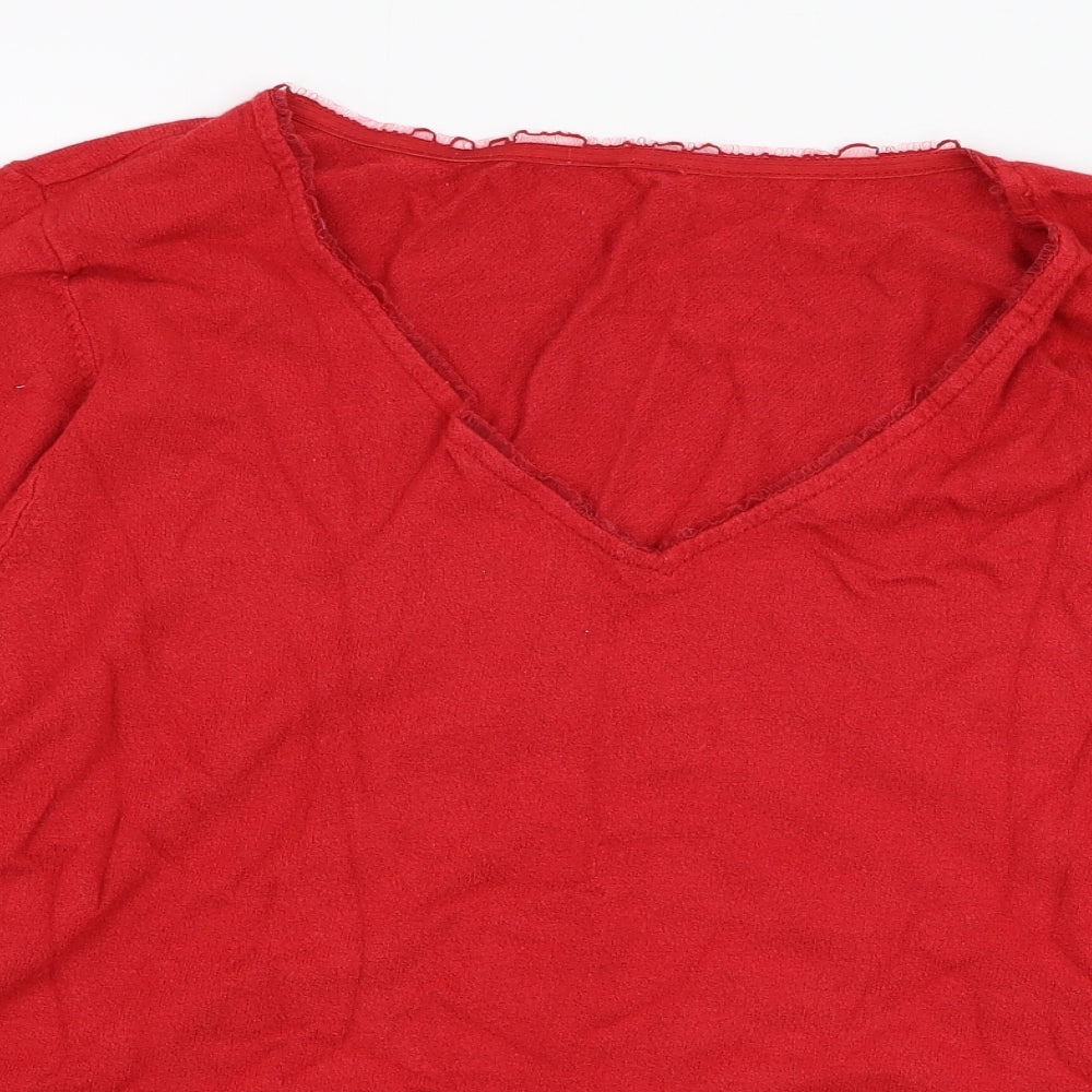 `marks Womens Red Round Neck  Viscose Pullover Jumper Size 20
