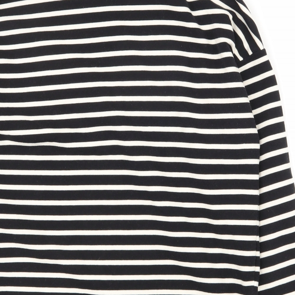 TU Womens Black Striped Cotton Pullover Sweatshirt Size 8  Pullover