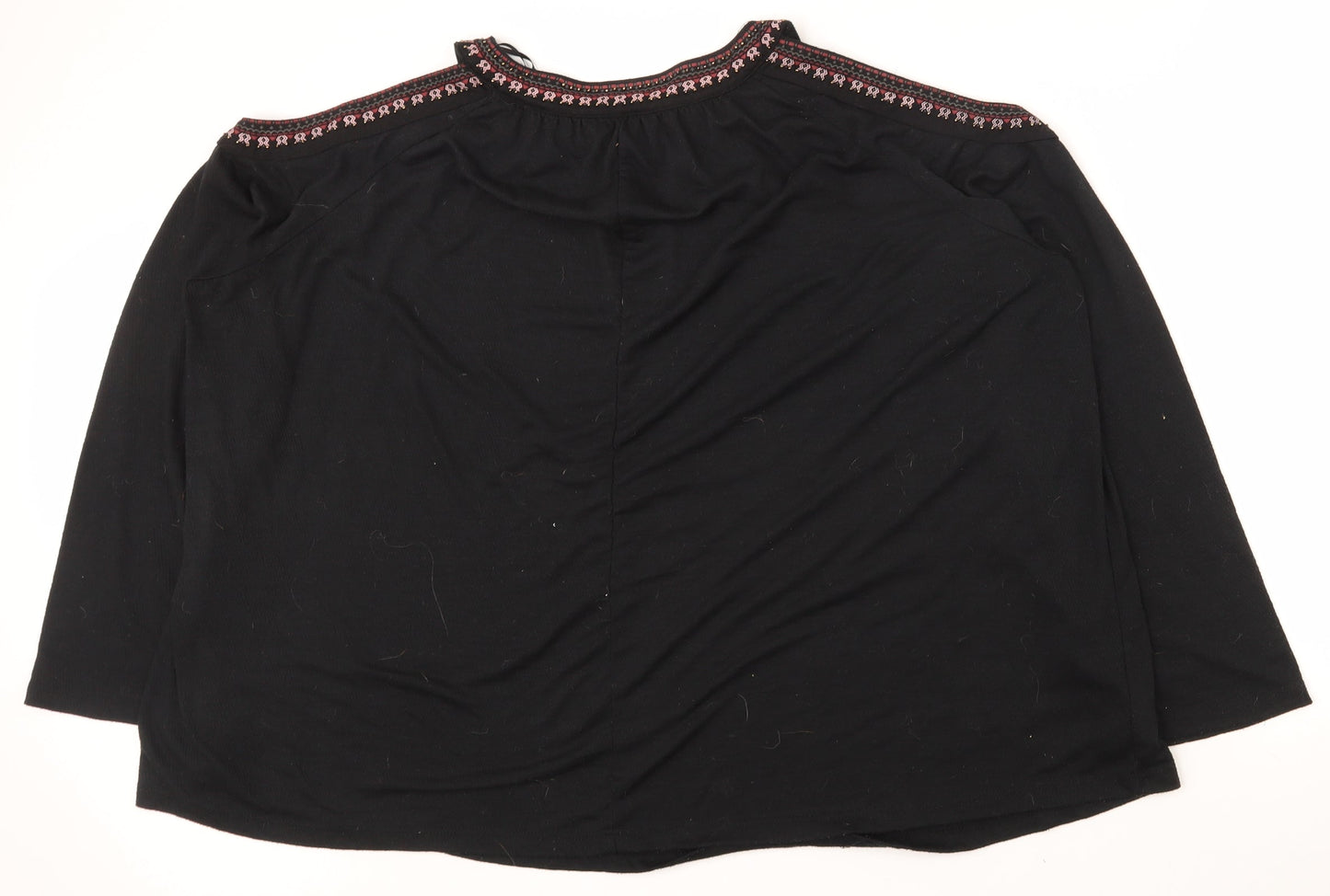 George Womens Black  Polyester Basic T-Shirt Size 18 Round Neck