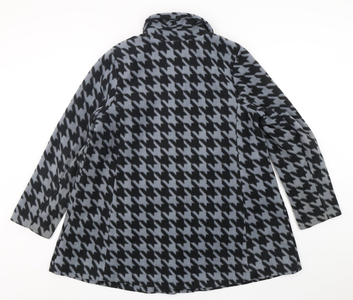 Bob Marcke Womens Multicoloured Houndstooth  Overcoat Coat Size L  Button