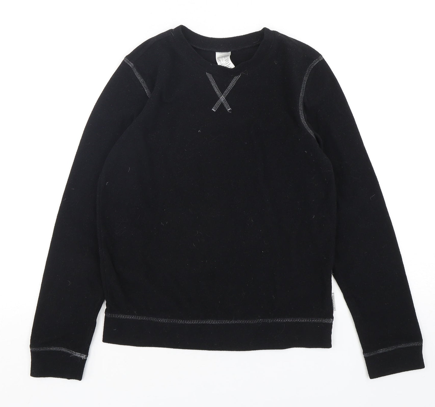 Quencha Boys Black  Polyester Basic T-Shirt Size 12 Years Round Neck Pullover