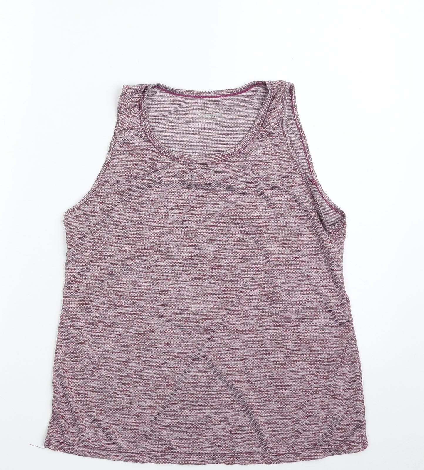 Dunnes Stores Womens Purple Geometric 100% Polyester Basic Tank Size 8 Scoop Neck Pullover