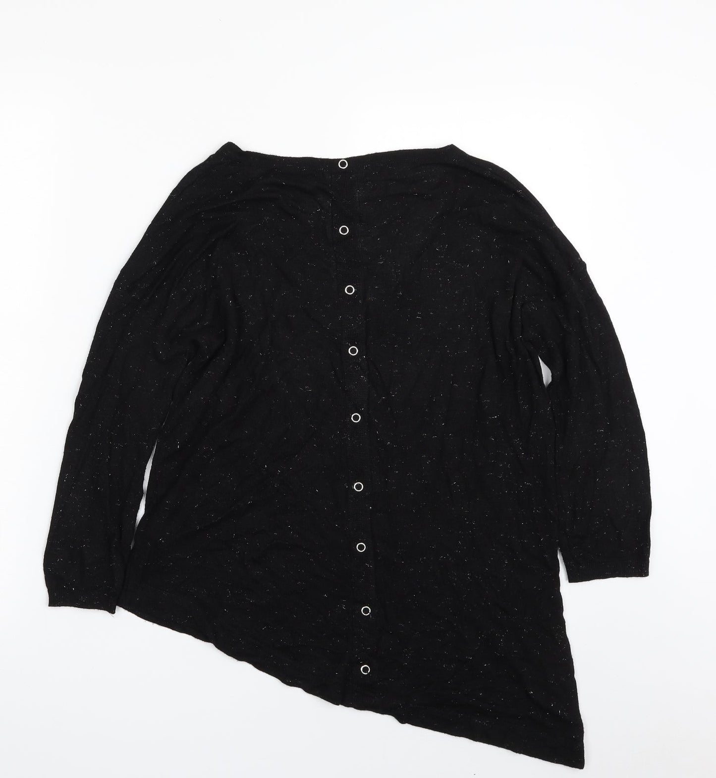 NEXT Womens Black V-Neck  Viscose Pullover Jumper Size 8